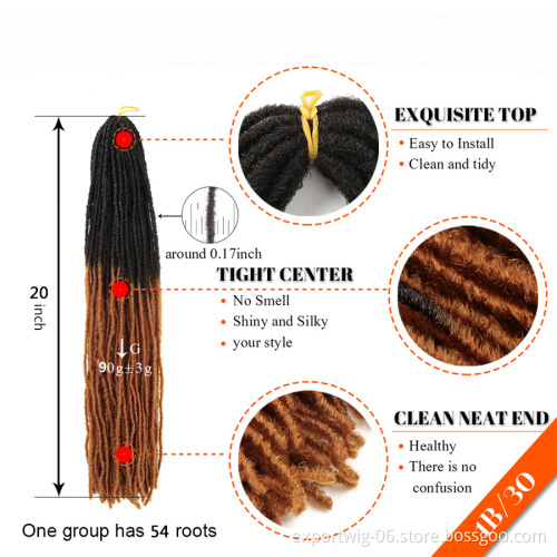 Afro Crochet Braids Ombre Color Synthetic Braiding Hair For Women Faux Locs Crochet Hair Deadlocks Sister Locs
